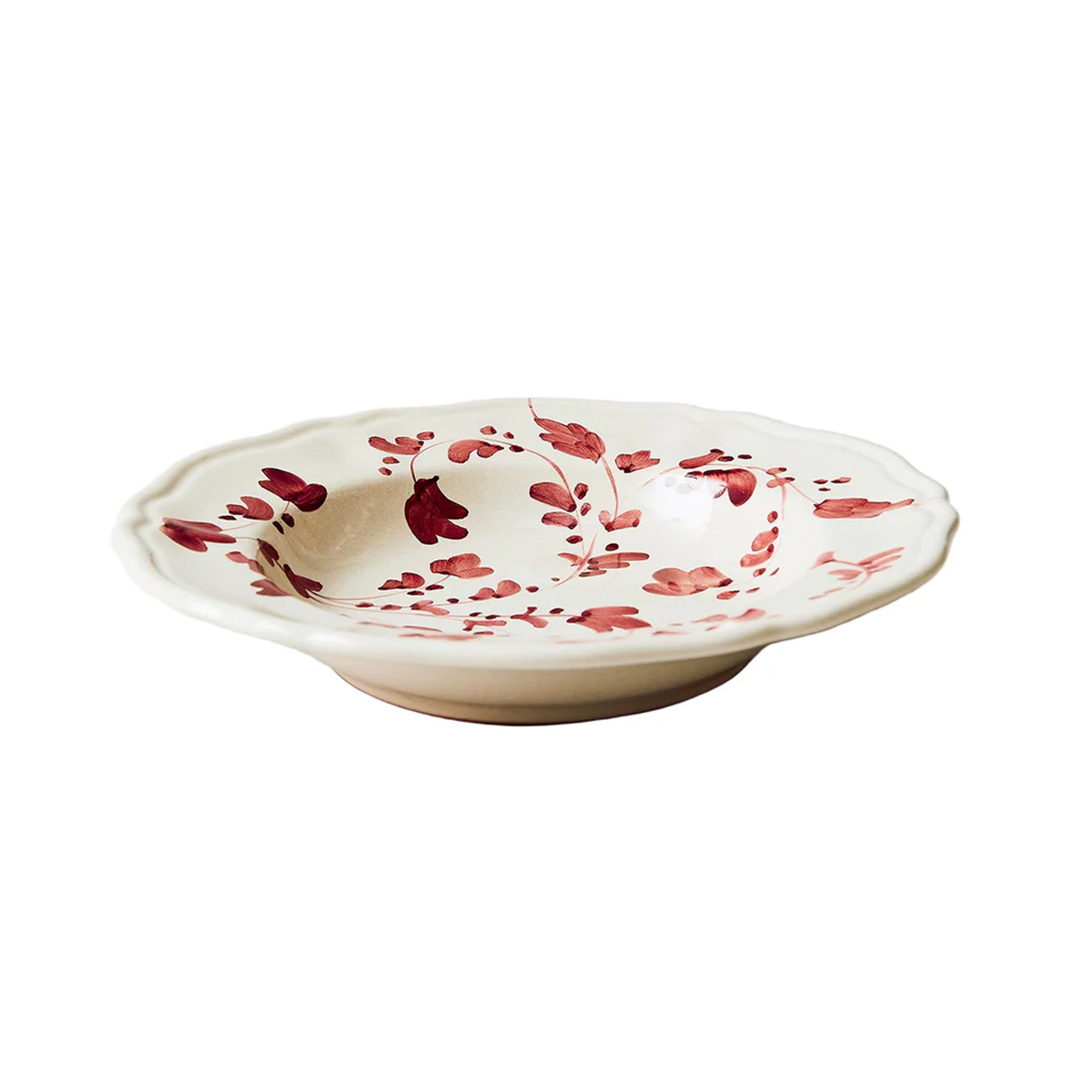 Flora Pasta Bowl in Burgundy